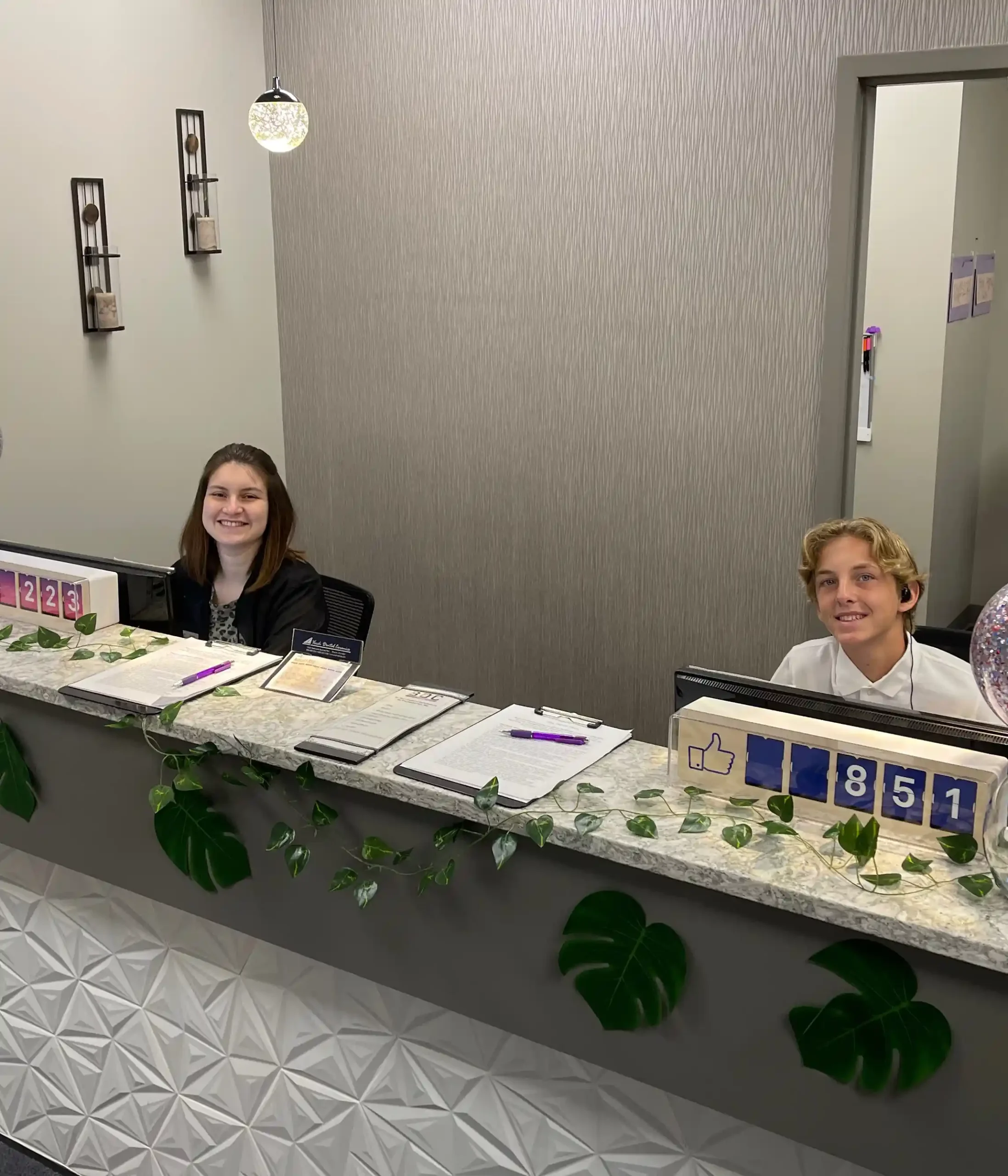 Ballwin Dental Care Team ready to greet at front desk